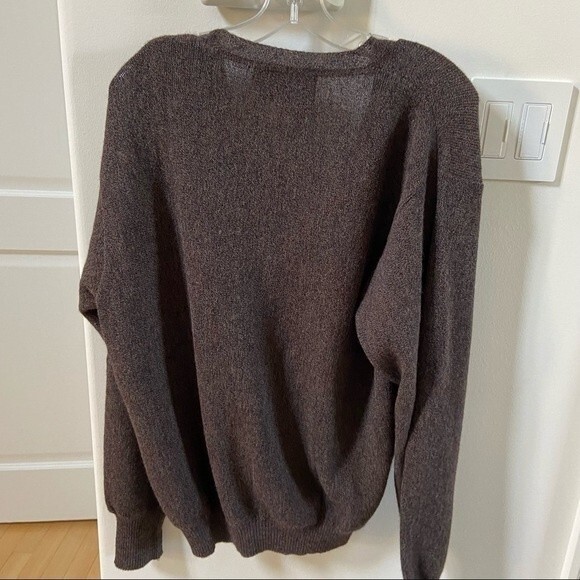 Peruvian Connection 100% Alpaca V Neck Brown Sweater L - Picture 8 of 9